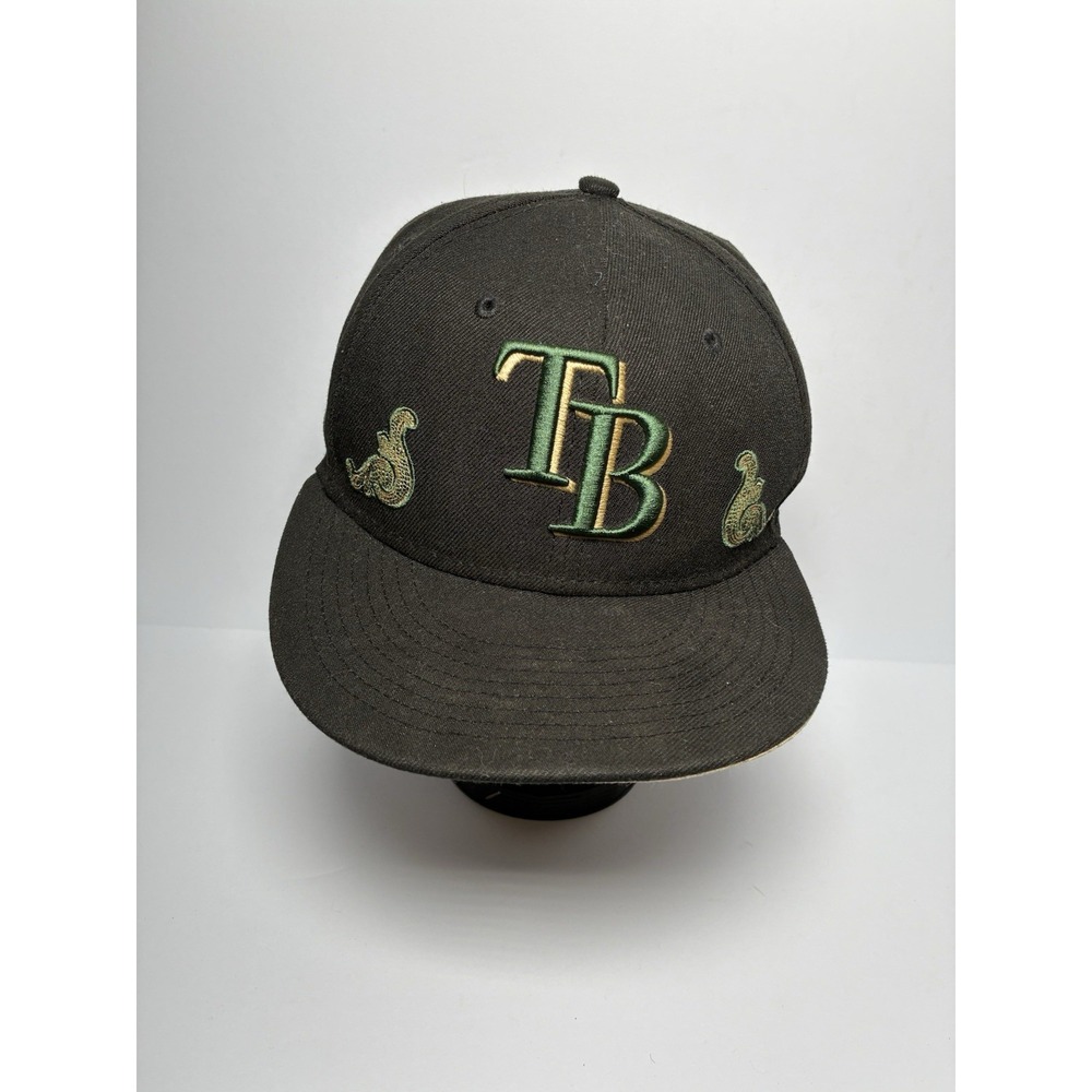 New‎ Era 59FIFTY Tampa Bay Rays Black Viper Side Patch Fitted Hat Size 7 1/4